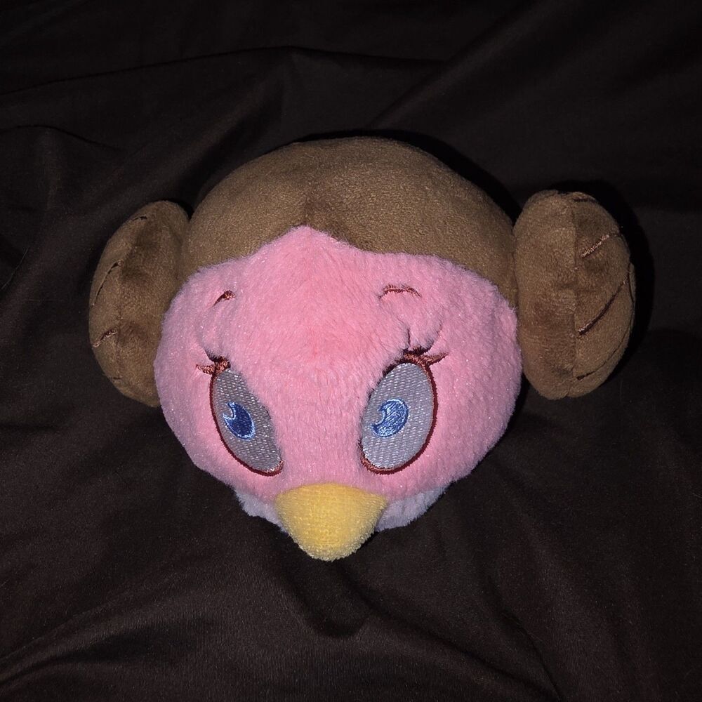 Angry birds Star Wars princess leia pink bird 4" Plush stuffed animal toy 2012